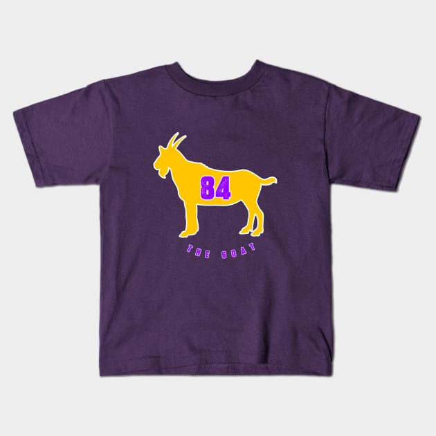 The GOAT- Purple Minnesota Moss Goat Kids T-Shirt by ahnoun